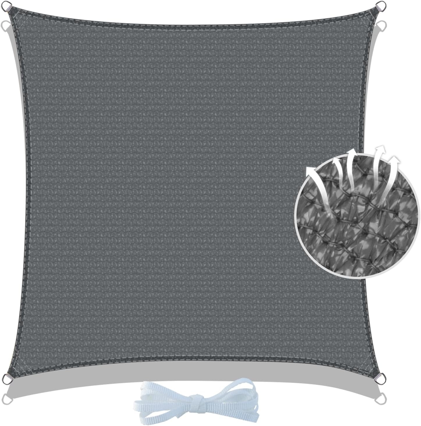 COOL AREA Zonnezeil 2.5x2.5m Grijs (33% Korting)