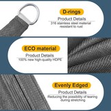 COOL AREA Zonnezeil 2.5x2.5m Grijs (33% Korting)