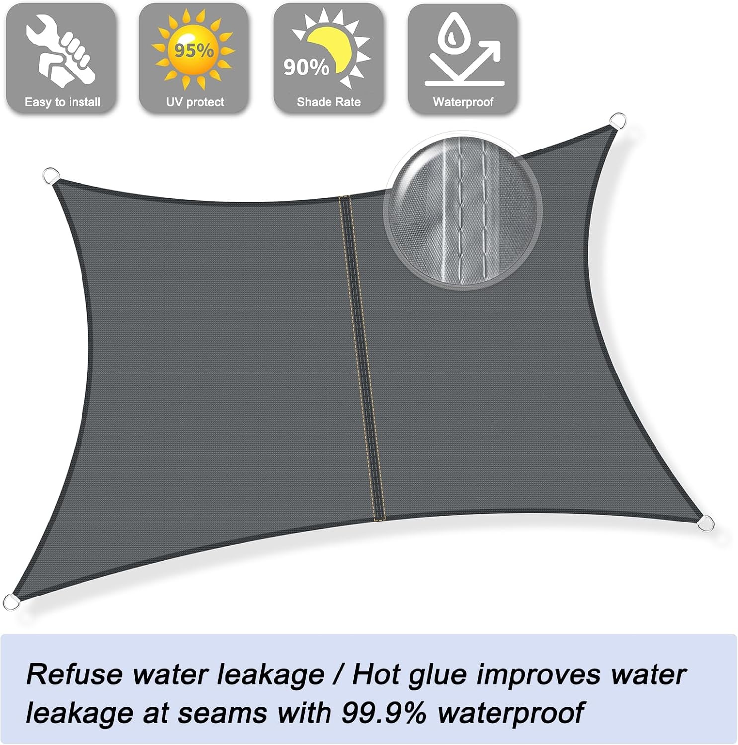 Sunnylaxx Zonnezeil Antraciet 4x6m - 34% Korting