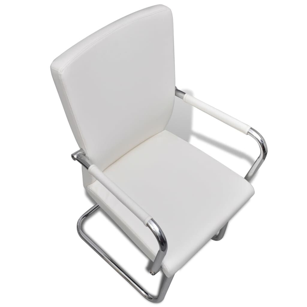 2 Eetkamerstoelen Kunstleer Wit - 72% Korting