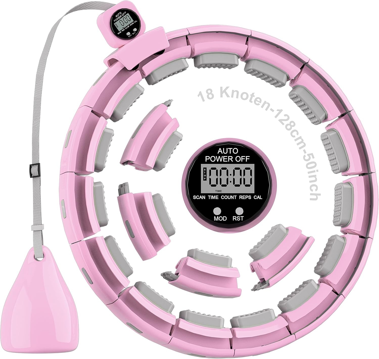 Fitnesshoepel met Gewicht & Teller - Roze (57% Korting!)