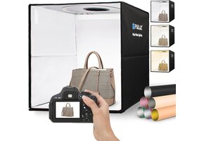 Fotostudio Lichtbox 40cm met 3 Kleuren & 12 Achtergronden - 40% Korting