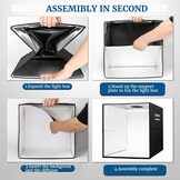 PULUZ Fotostudio Lichtbox 40cm - 3 Kleuren & 160 LED's (34% Korting!)