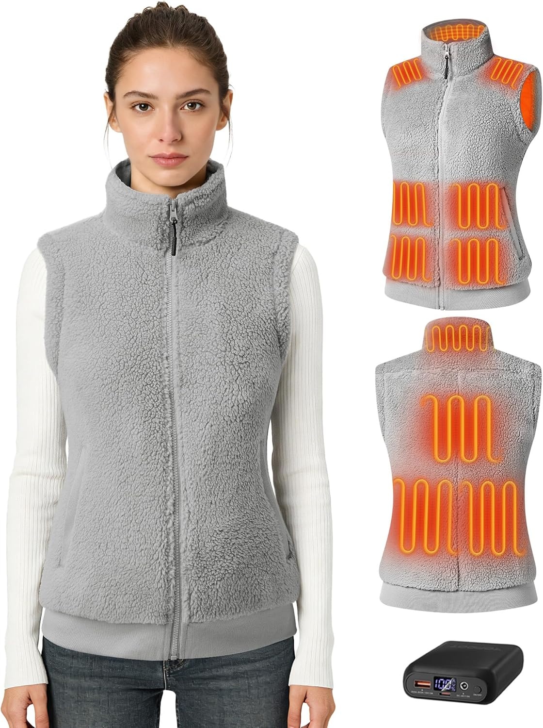 Dames Verwarmd Vest 10 Zones | 7.4V Accu | 3 Temp | 57% Korting