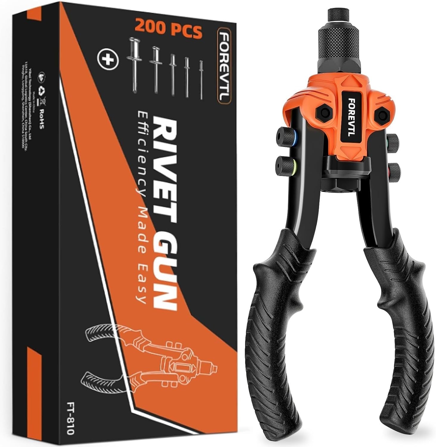 Klinknageltang Set 10" - 28% Korting - Inclusief 200 Klinknagels & 5 Mondstukken