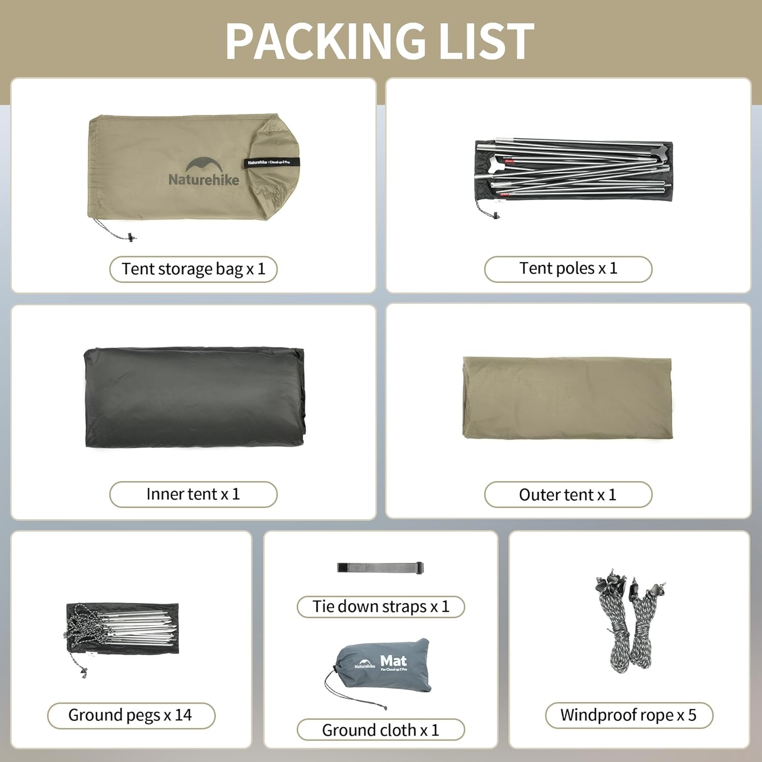 Naturehike Cloud Up 2-persoons Tent - Ultralicht & Waterdicht (35% Korting!)