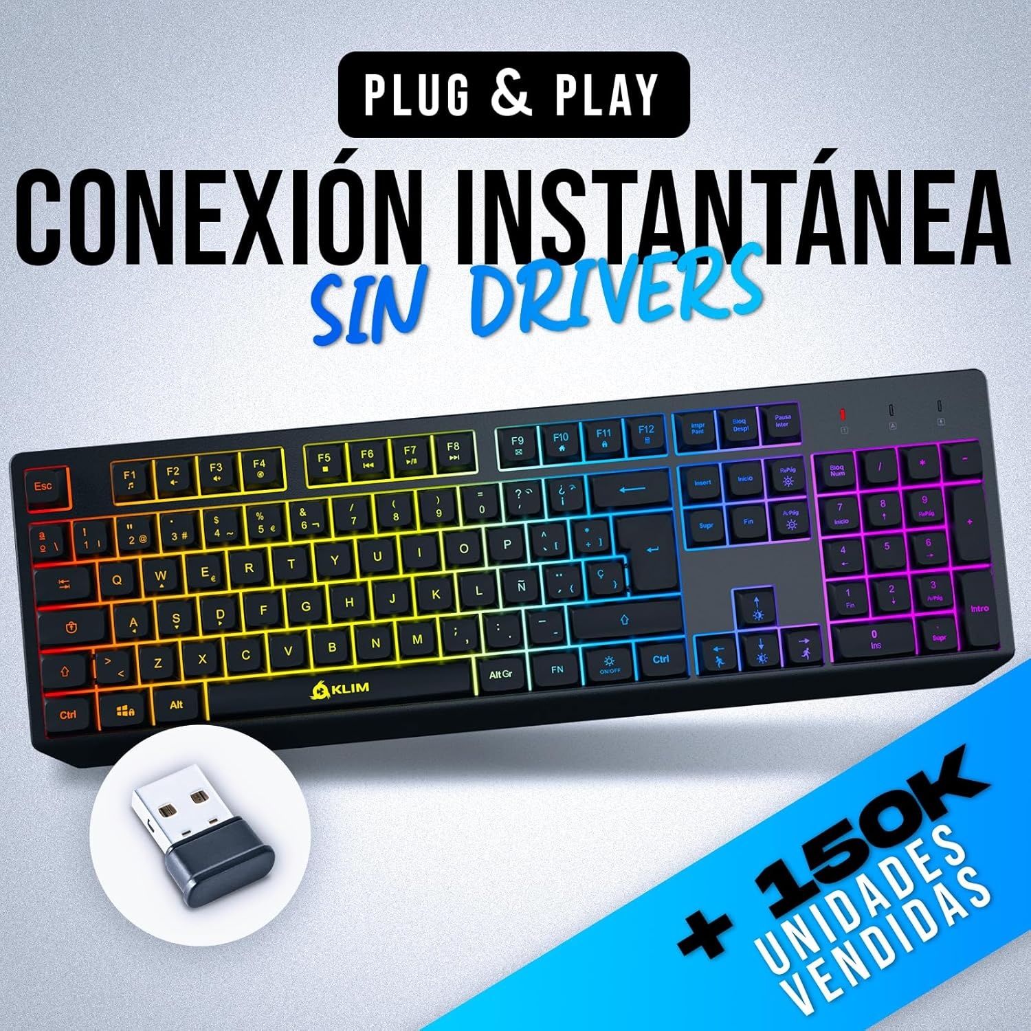 KLIM Chroma QWERTY Draadloos Gaming Toetsenbord - 34% Korting!