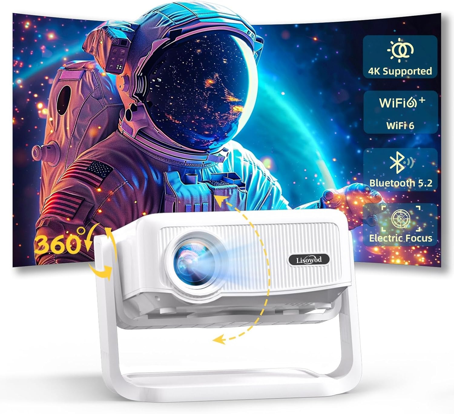 Mini Beamer 1080p Full HD met Wifi 6 & Bluetooth - 59% Korting!