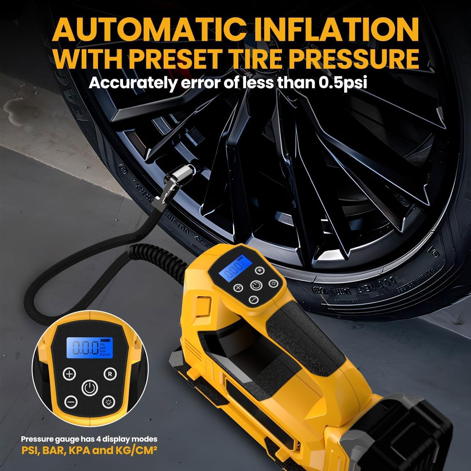 Draagbare Compressor met LED & Digitale Meter - 29% Korting