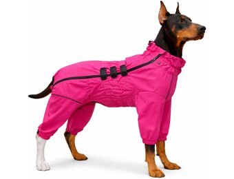 Honden Regenjas Waterdicht 4-Poot XL Rosered - 34% Korting