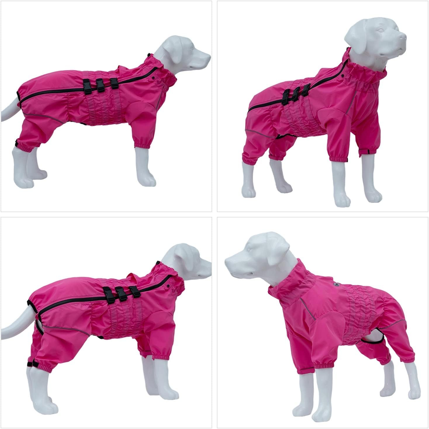 Waterdichte Hond Regenjas Rosered 5XL (rug 74cm) - 59% Korting