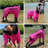 Waterdichte Hond Regenjas Rosered 5XL (rug 74cm) - 59% Korting