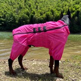 Waterdichte Hond Regenjas Rosered 5XL (rug 74cm) - 59% Korting