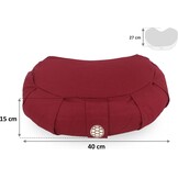 Meditatiekussen Zafu Halvemaanvorm | Biologische Boekweit | Biologisch Katoen | Garnet | 56% Korting