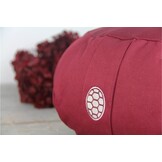 Meditatiekussen Zafu Halvemaanvorm | Biologische Boekweit | Biologisch Katoen | Garnet | 56% Korting