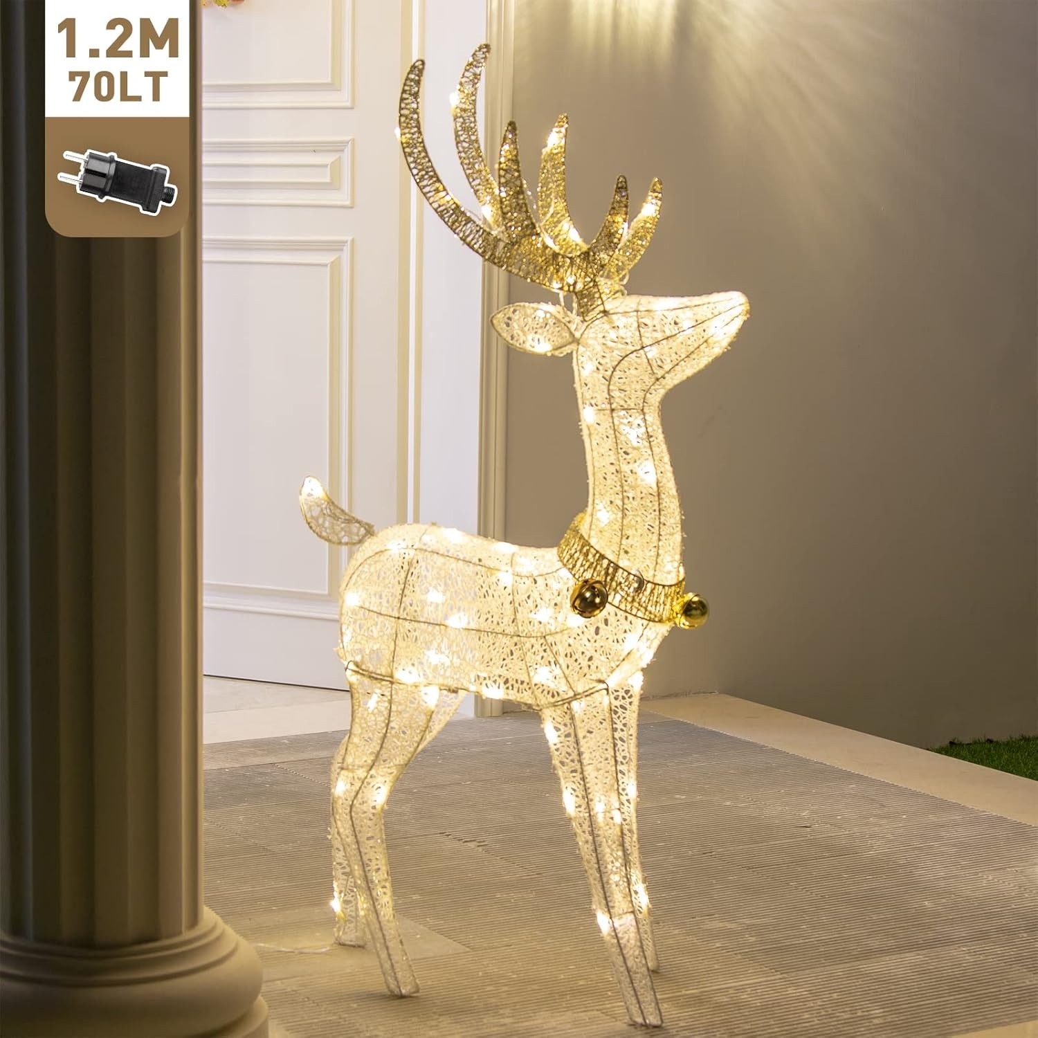 Kerst Rendier Decoratie 1.2m - Warmwit LED - 57% Korting
