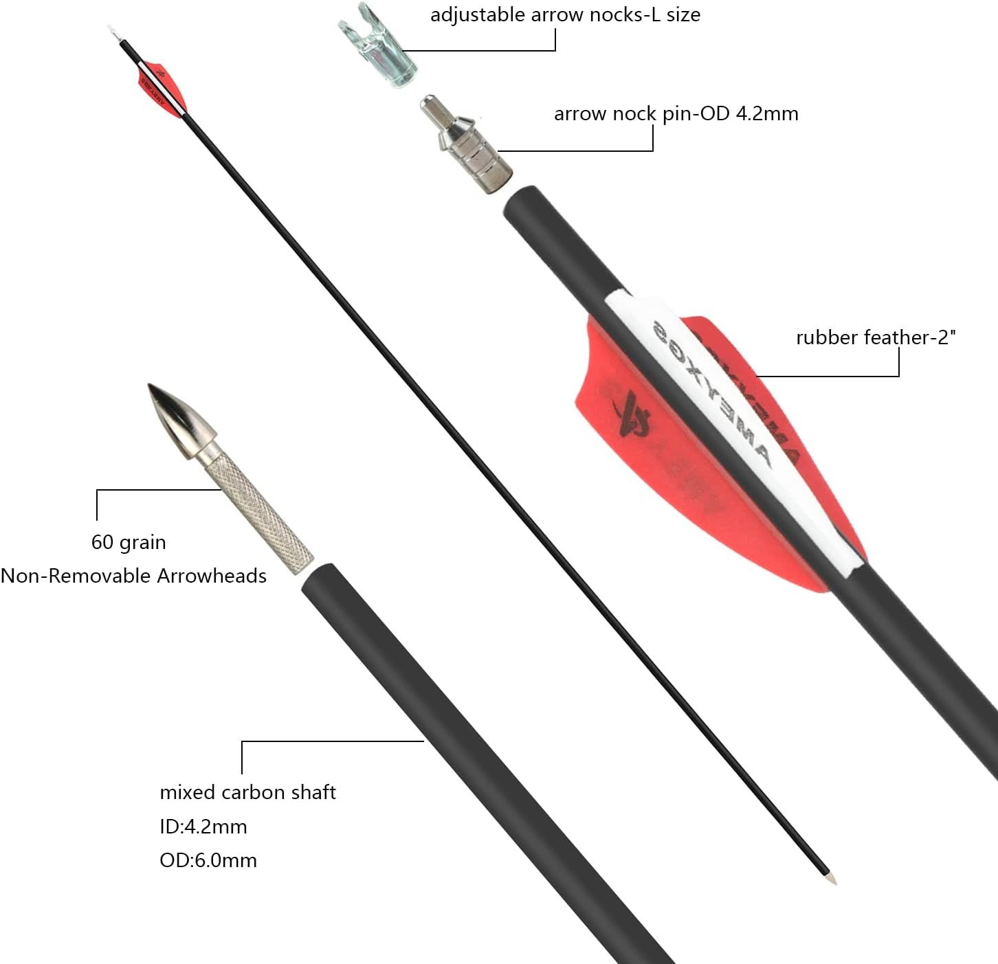 Carbon Pijlen 32" 1000 Spine - 12 Stuks (29% Korting!)
