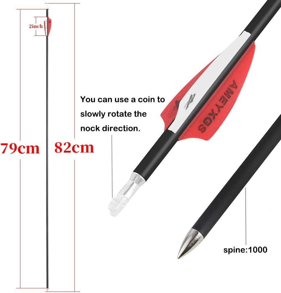 Carbon Pijlen 32" 1000 Spine - 12 Stuks (29% Korting!)