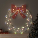 vidaXL Acryl Krans met LED - 90cm - Multikleur - 56% Korting
