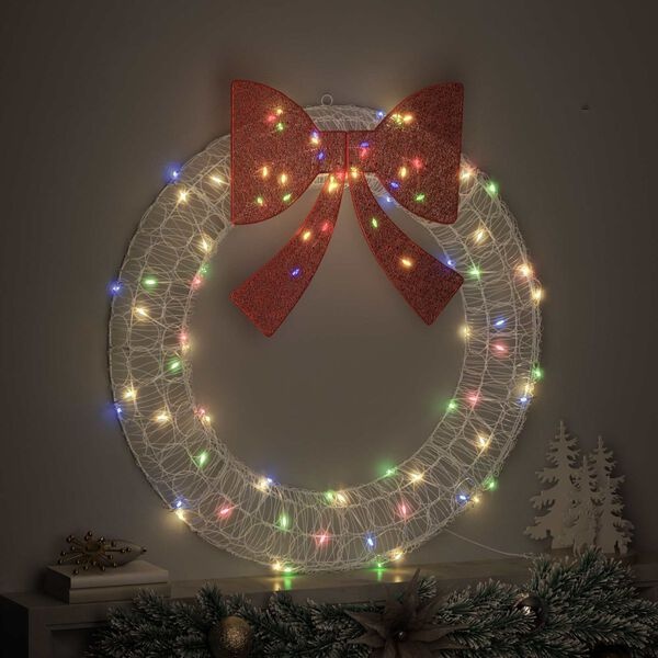 vidaXL Acryl Krans met LED - 90cm - Multikleur - 56% Korting