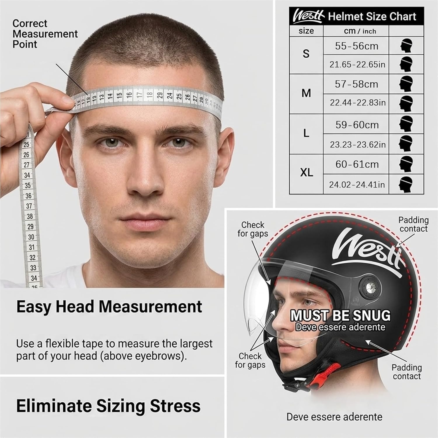 WESTT Classic Jet Helm - Mat Zwart - 34% Korting - Maat S
