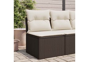 VidaXL Tuinbank met Kussens - Poly Rattan Bruin - 51% Korting