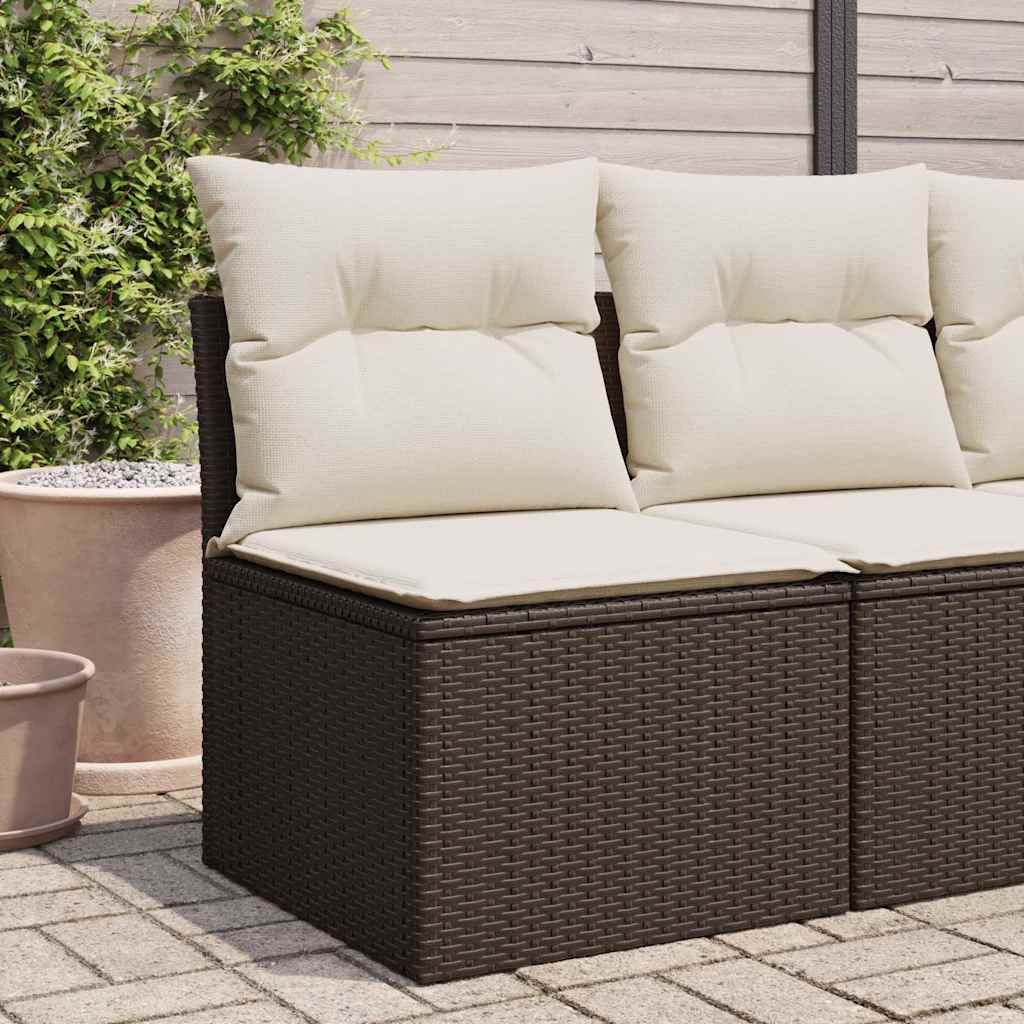 vidaXL Tuinbank Poly Rattan - Bruin & Crèmewit - 34% Korting
