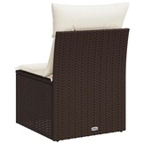 vidaXL Tuinbank Poly Rattan - Bruin & Crèmewit - 34% Korting