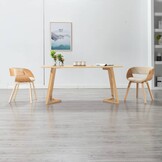 vidaXL Eetkamerstoel Crème Kunstleer/Gebogen Hout - 71% Korting