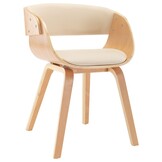 vidaXL Eetkamerstoel Crème Kunstleer/Gebogen Hout - 71% Korting
