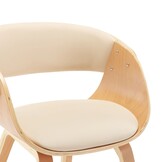vidaXL Eetkamerstoel Crème Kunstleer/Gebogen Hout - 71% Korting