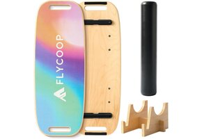 Balance Board Hout met Rol - 36% Korting