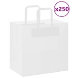 vidaXL Papieren Kraftzakken met Hengsels | 250 Stuks | Wit | -29%