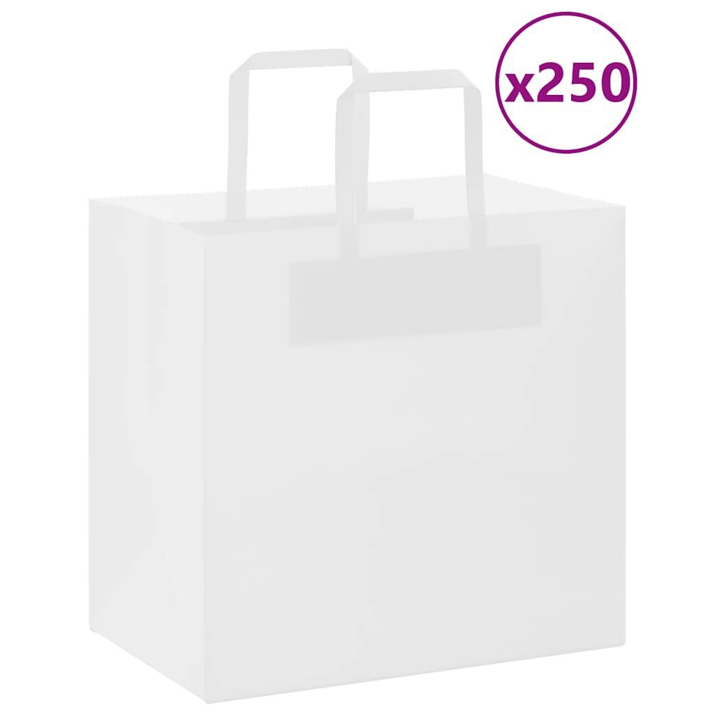 vidaXL Papieren Kraftzakken met Hengsels | 250 Stuks | Wit | -29%