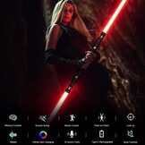 Smooth Swing FX Lightsaber Dual lichtzwaard, RGB, 12 kleuren, 12 modi, 12 geluidsmodi, ondersteuning voor echte zware duellen, zwart