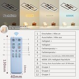 LED Plafondlamp Hout Dimbare Rechthoekige Vintage Lamp Zwart 48W 60cm 3000K-6000K met Afstandsbediening