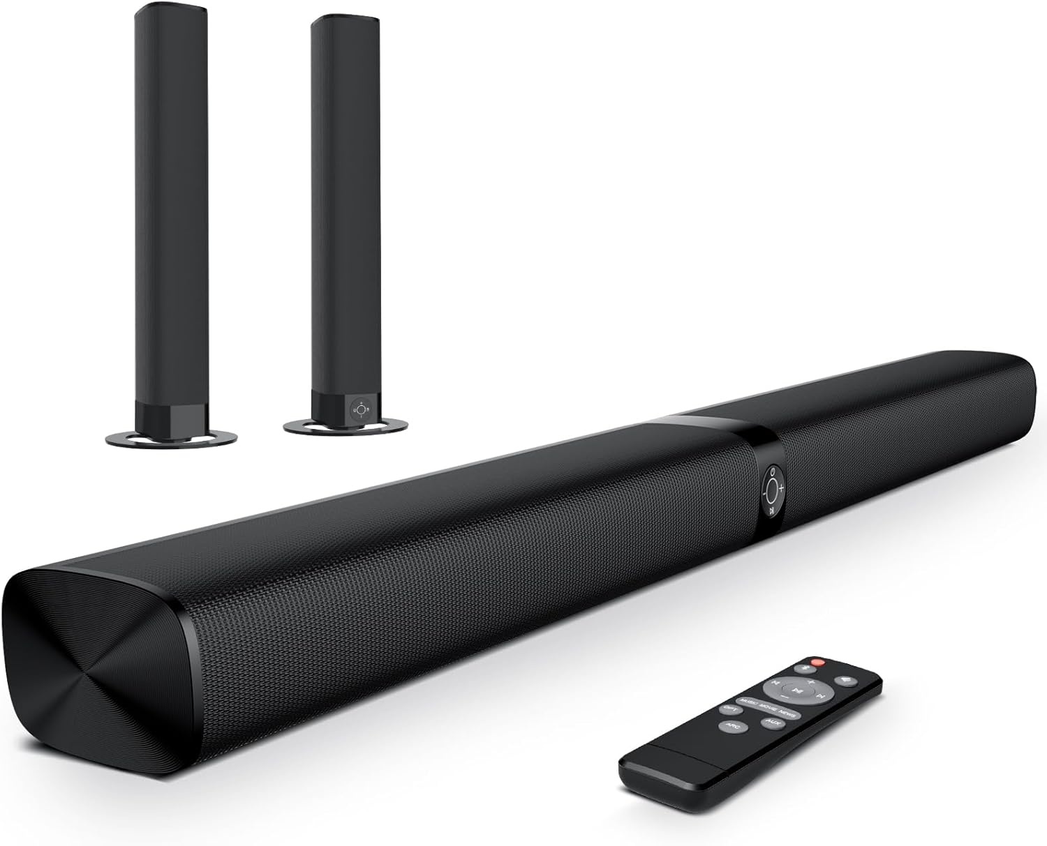 GarageRock Soundbar voor tv-toestellen, deelbare 2-in-1 tv-soundbar met automatische volumeregeling, stereo tv-luidsprekers met 3 EQ-modi, Bluetooth 5.3, ARC/Opt/AUX, soundbar voor tv/pc/beamer