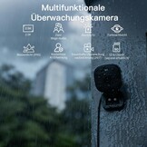 Vimtag 4MP bewakingscamera voor buiten, IP66 waterdicht, hondencamera voor buiten en binnen met nachtzicht in kleur, wifi-buitencamera met bewegingsmelder, 2-weg audio, huisdiercamera met app, zwart