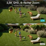 Vimtag 4MP bewakingscamera voor buiten, IP66 waterdicht, hondencamera voor buiten en binnen met nachtzicht in kleur, wifi-buitencamera met bewegingsmelder, 2-weg audio, huisdiercamera met app, zwart