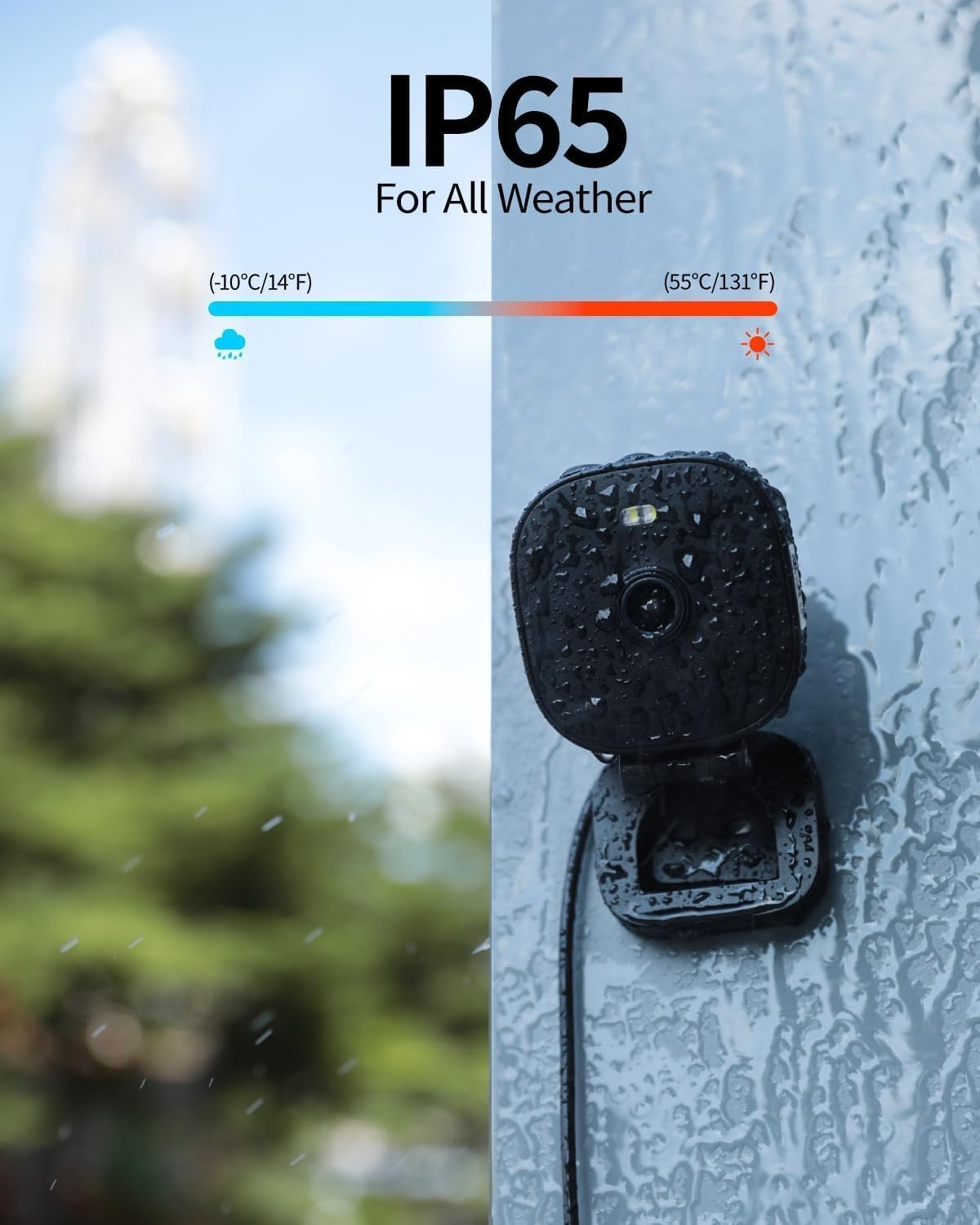 Vimtag 4MP bewakingscamera voor buiten, IP66 waterdicht, hondencamera voor buiten en binnen met nachtzicht in kleur, wifi-buitencamera met bewegingsmelder, 2-weg audio, huisdiercamera met app, zwart