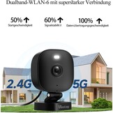 Vimtag 4MP bewakingscamera voor buiten, IP66 waterdicht, hondencamera voor buiten en binnen met nachtzicht in kleur, wifi-buitencamera met bewegingsmelder, 2-weg audio, huisdiercamera met app, zwart