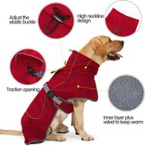 HEYWEAN Hondenjas Waterdicht met Fleece Voering - Reflecterend - Voor Buitenactiviteiten