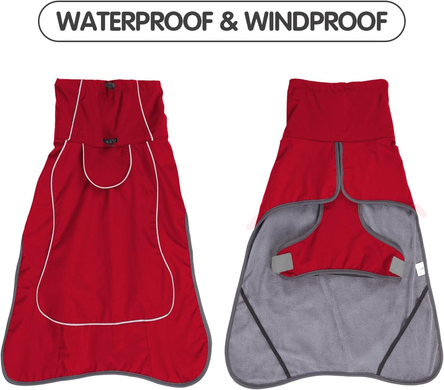 HEYWEAN Hondenjas Waterdicht met Fleece Voering - Reflecterend - Voor Buitenactiviteiten
