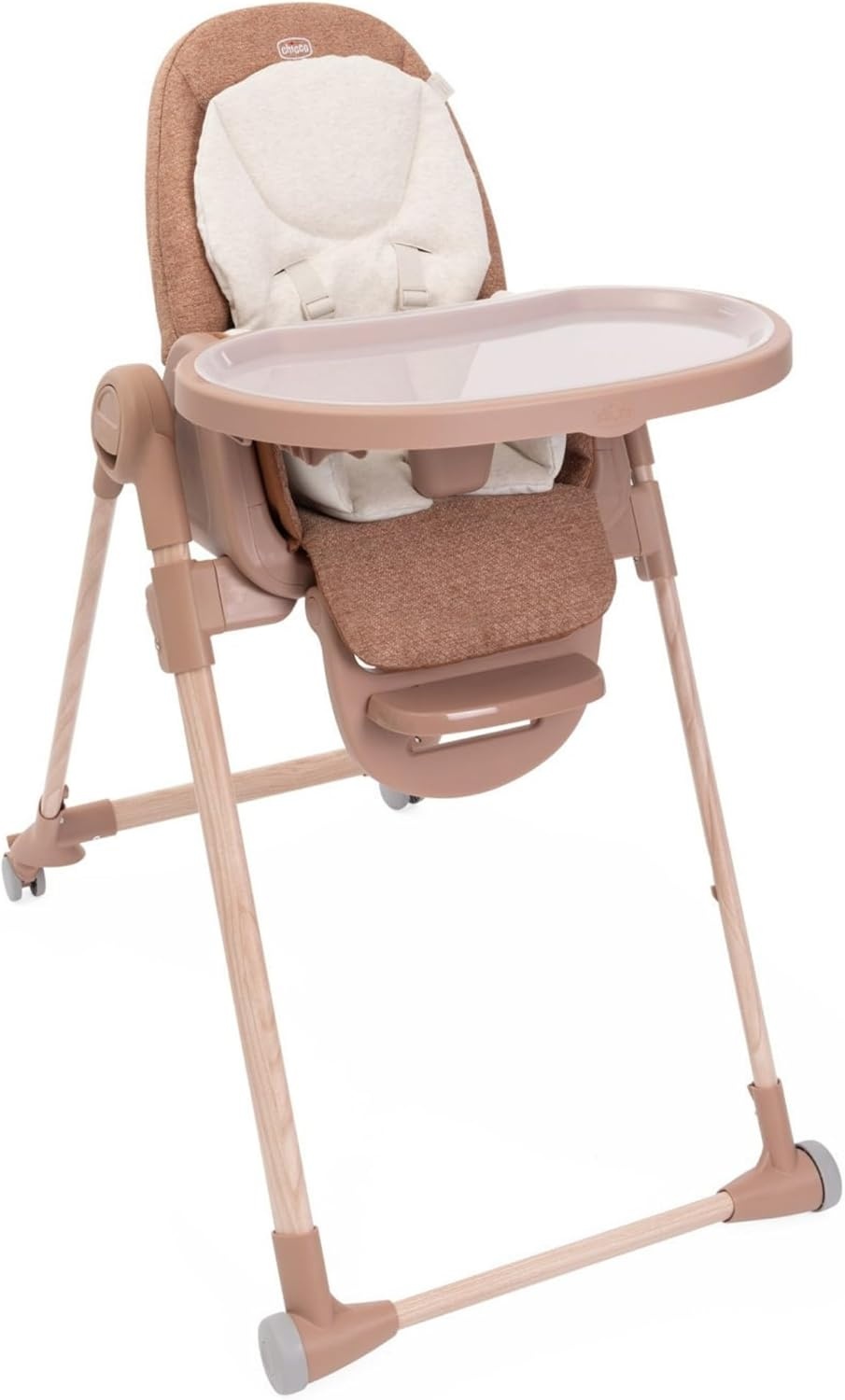 Polly Armonia Ontwikkelingsstoel voor Kinderen van 0 maanden tot 40 kg, Recliner Kinderstoel met Verstelbare Hoogte en Voetsteun, 4 Wielen, Compacte Vergrendeling