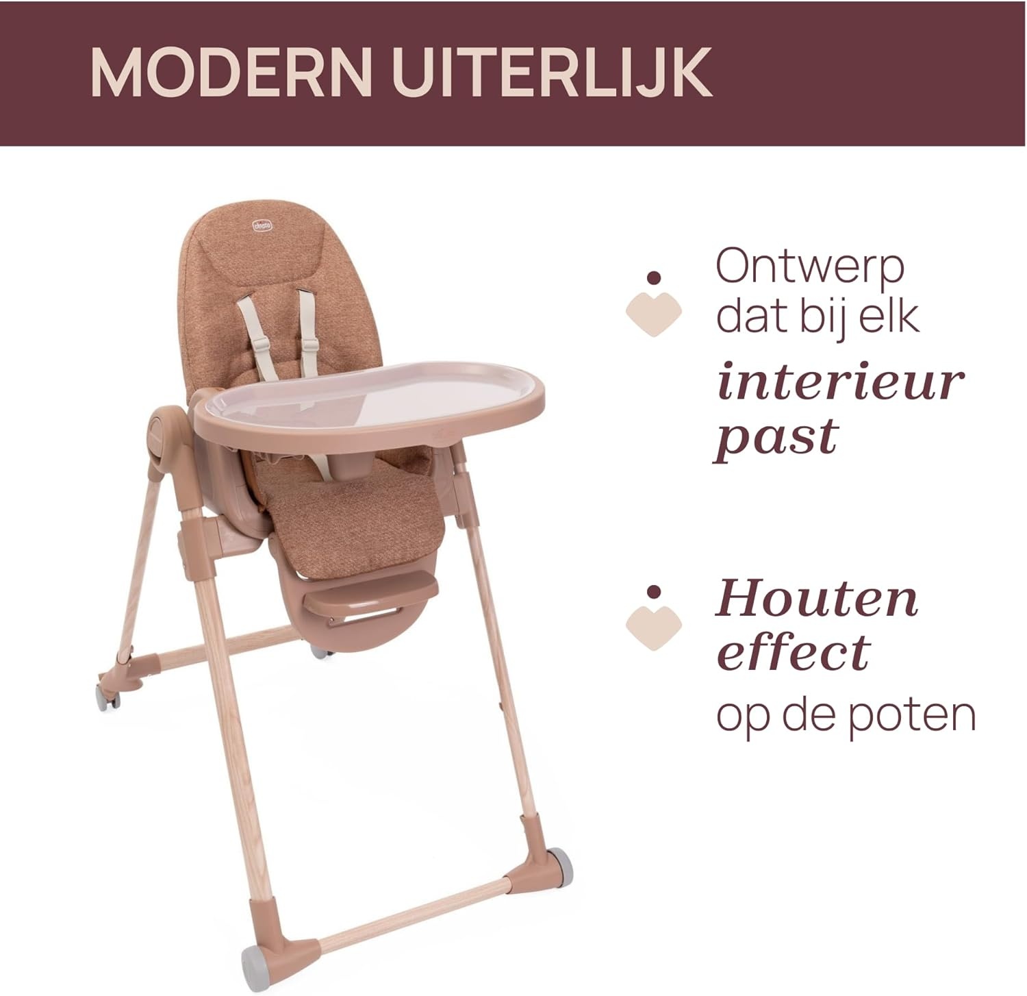 Polly Armonia Ontwikkelingsstoel voor Kinderen van 0 maanden tot 40 kg, Recliner Kinderstoel met Verstelbare Hoogte en Voetsteun, 4 Wielen, Compacte Vergrendeling