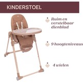 Polly Armonia Ontwikkelingsstoel voor Kinderen van 0 maanden tot 40 kg, Recliner Kinderstoel met Verstelbare Hoogte en Voetsteun, 4 Wielen, Compacte Vergrendeling