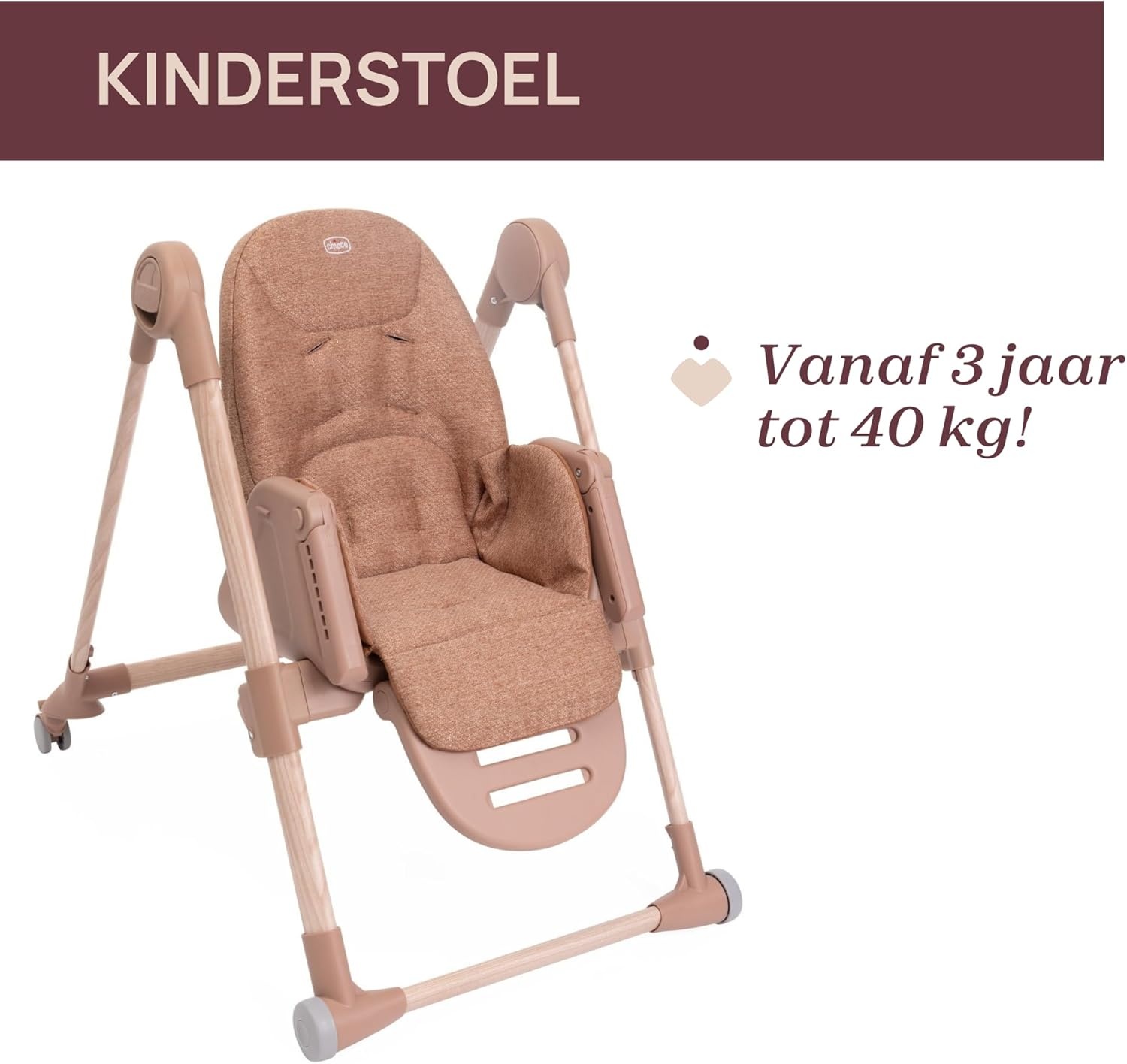 Polly Armonia Ontwikkelingsstoel voor Kinderen van 0 maanden tot 40 kg, Recliner Kinderstoel met Verstelbare Hoogte en Voetsteun, 4 Wielen, Compacte Vergrendeling