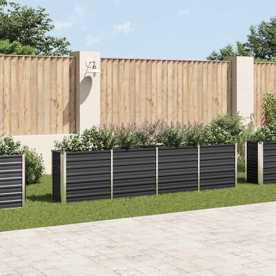 vidaXL Plantenbak verhoogd 320x40x77 cm gegalvaniseerd staal antraciet