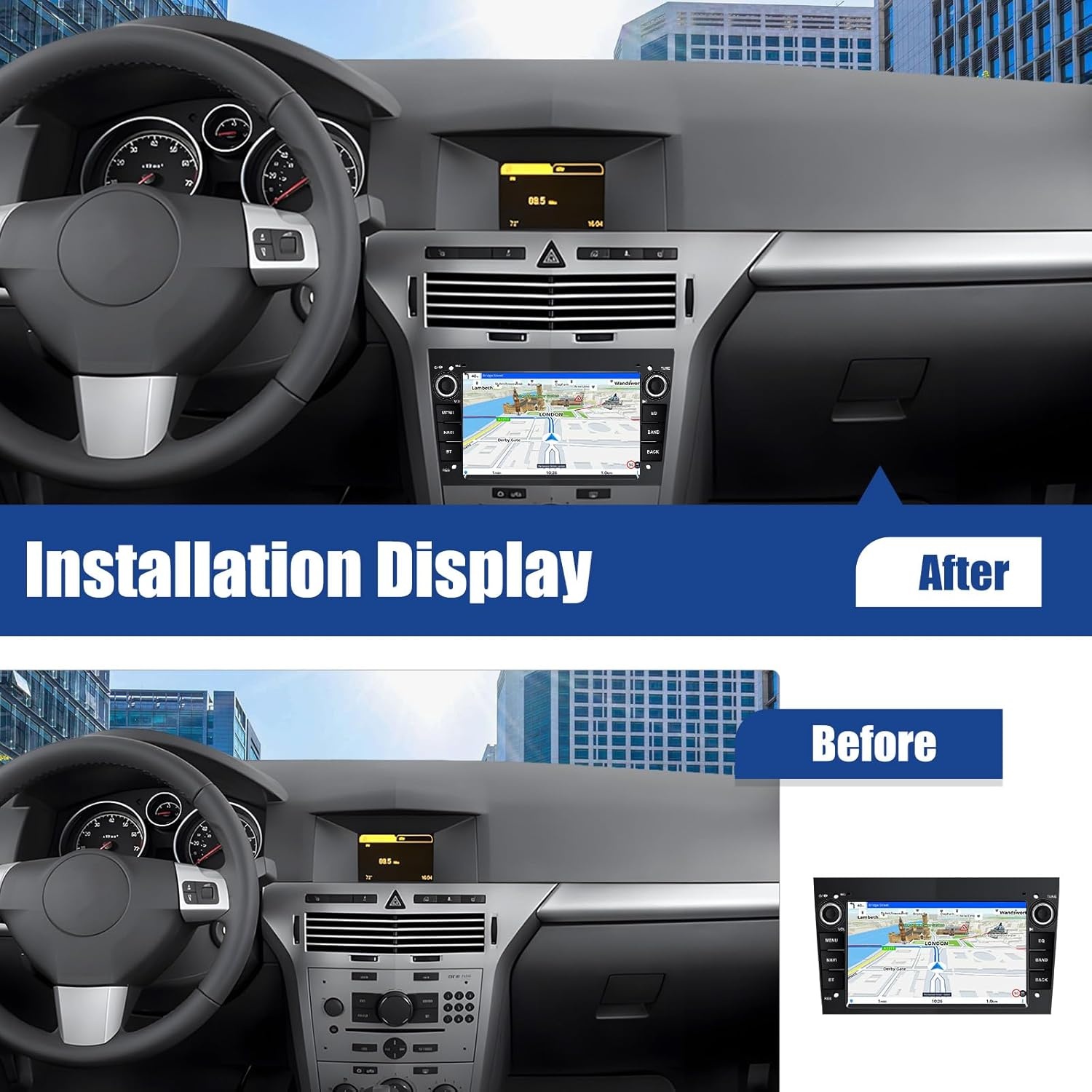 [1+32G] CAMECHO Android 13 Autoradio met Navi voor Opel Corsa d/Astra h/Zafira b/Meriva/Vivaro Radio, 7 Inch Capacitief Touchscreen Ondersteunt bediening via het stuur USB(Grijs)