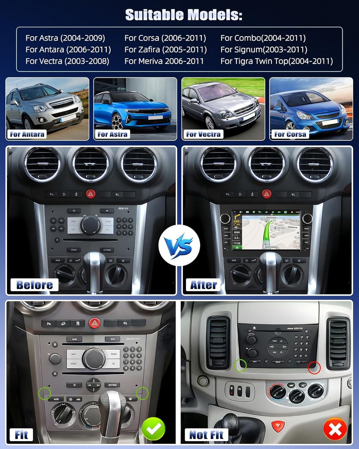 [1+32G] CAMECHO Android 13 Autoradio met Navi voor Opel Corsa d/Astra h/Zafira b/Meriva/Vivaro Radio, 7 Inch Capacitief Touchscreen Ondersteunt bediening via het stuur USB(Grijs)